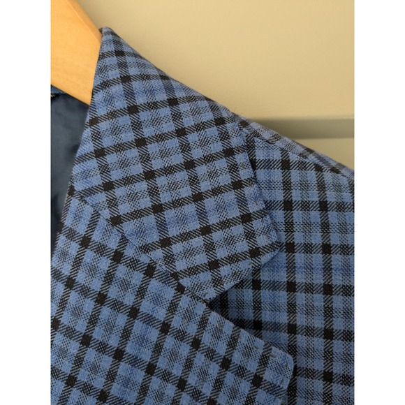NWT Jack Victor 1913 Luxury Collection Blue Plaid Blazer 40R Made in Canada‎ - Picture 3 of 16